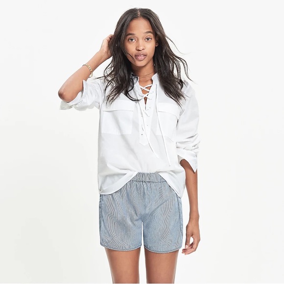 Tops - Madewell lace up shirt blouse